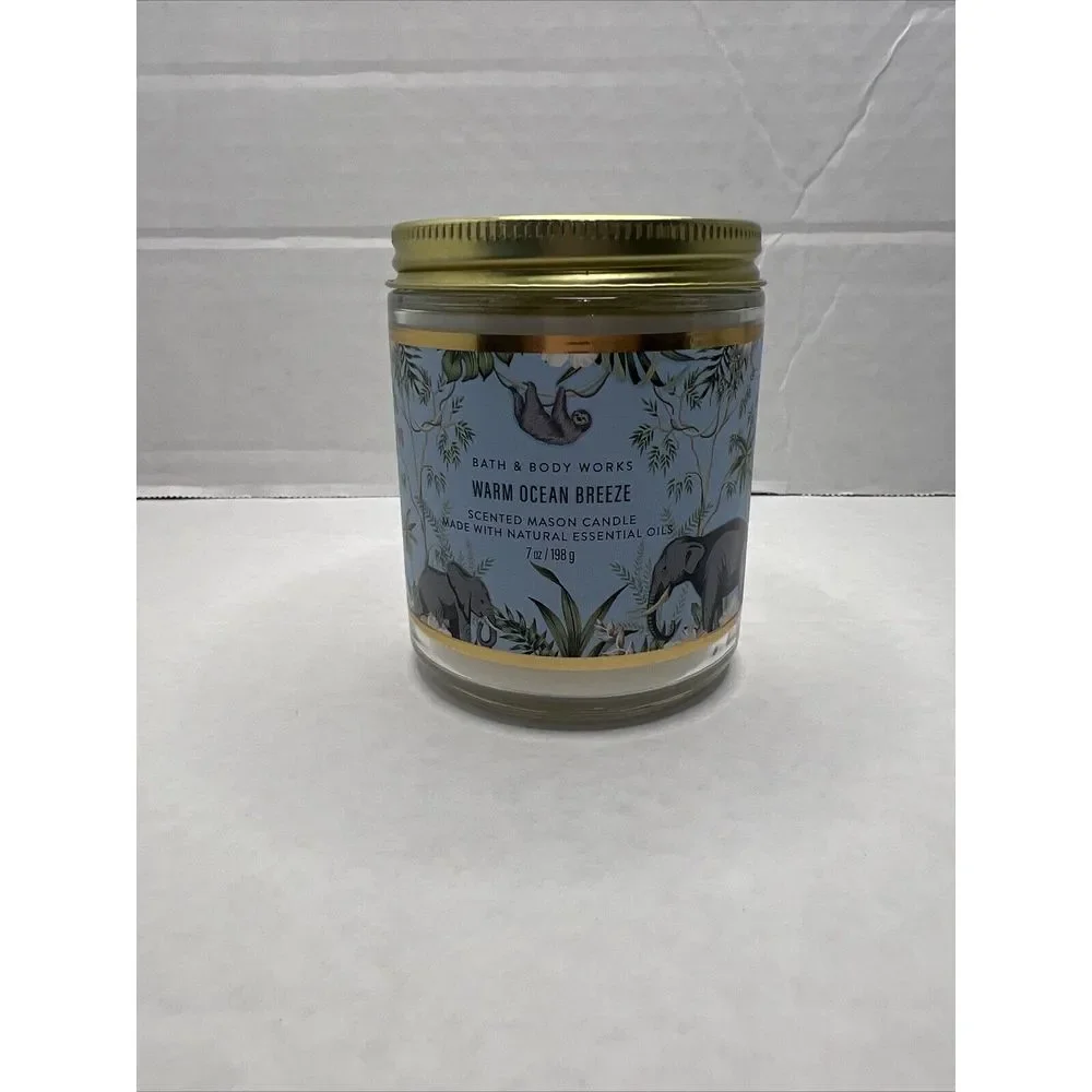 Bath & Body Works Warm Ocean Breeze 1-Wick‎ Scented Candle 7oz RETIRED HTF
